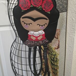 Black and Red Frida Kahlo Backpack